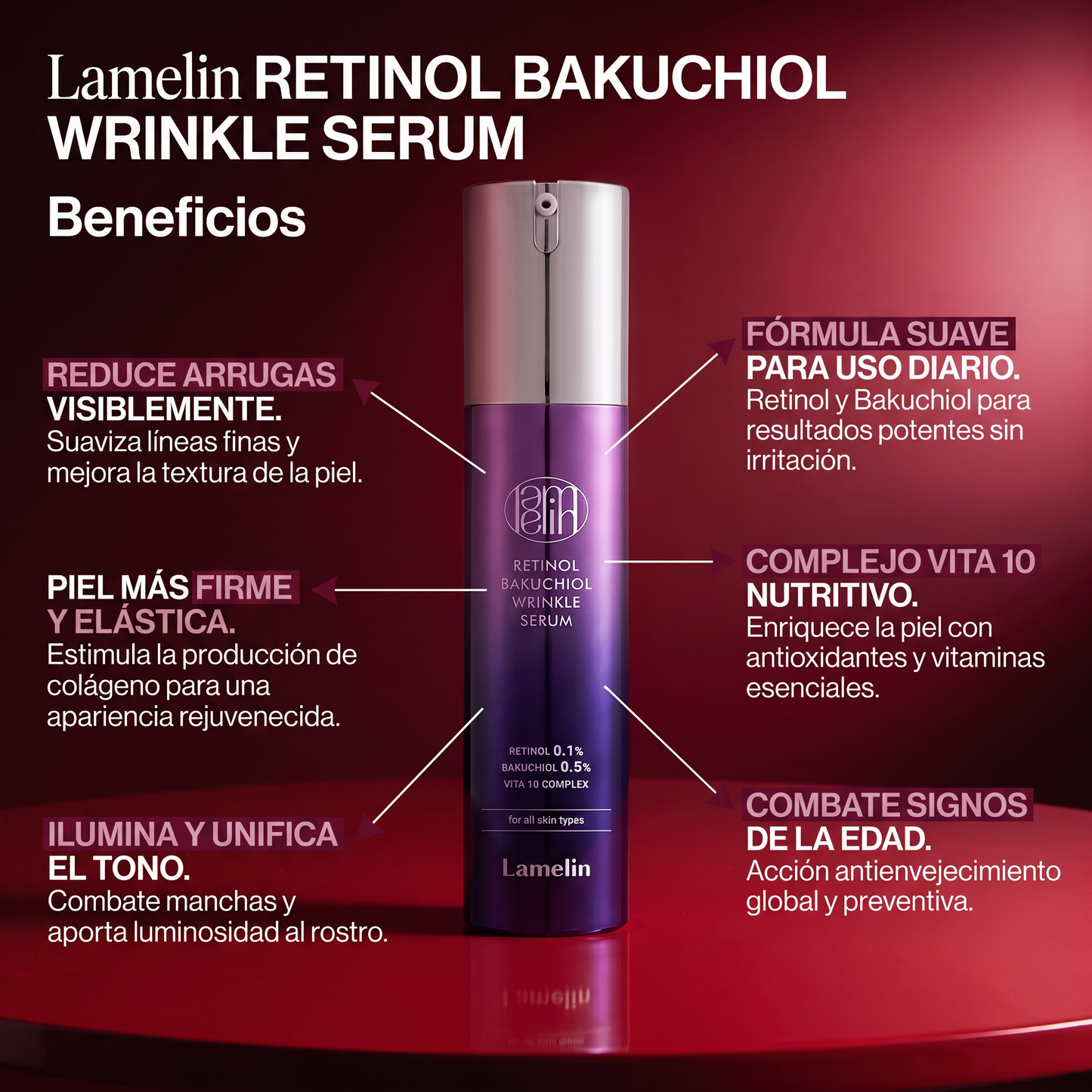 Lamelin Retinol Bakuchiol Wrinkle Serum