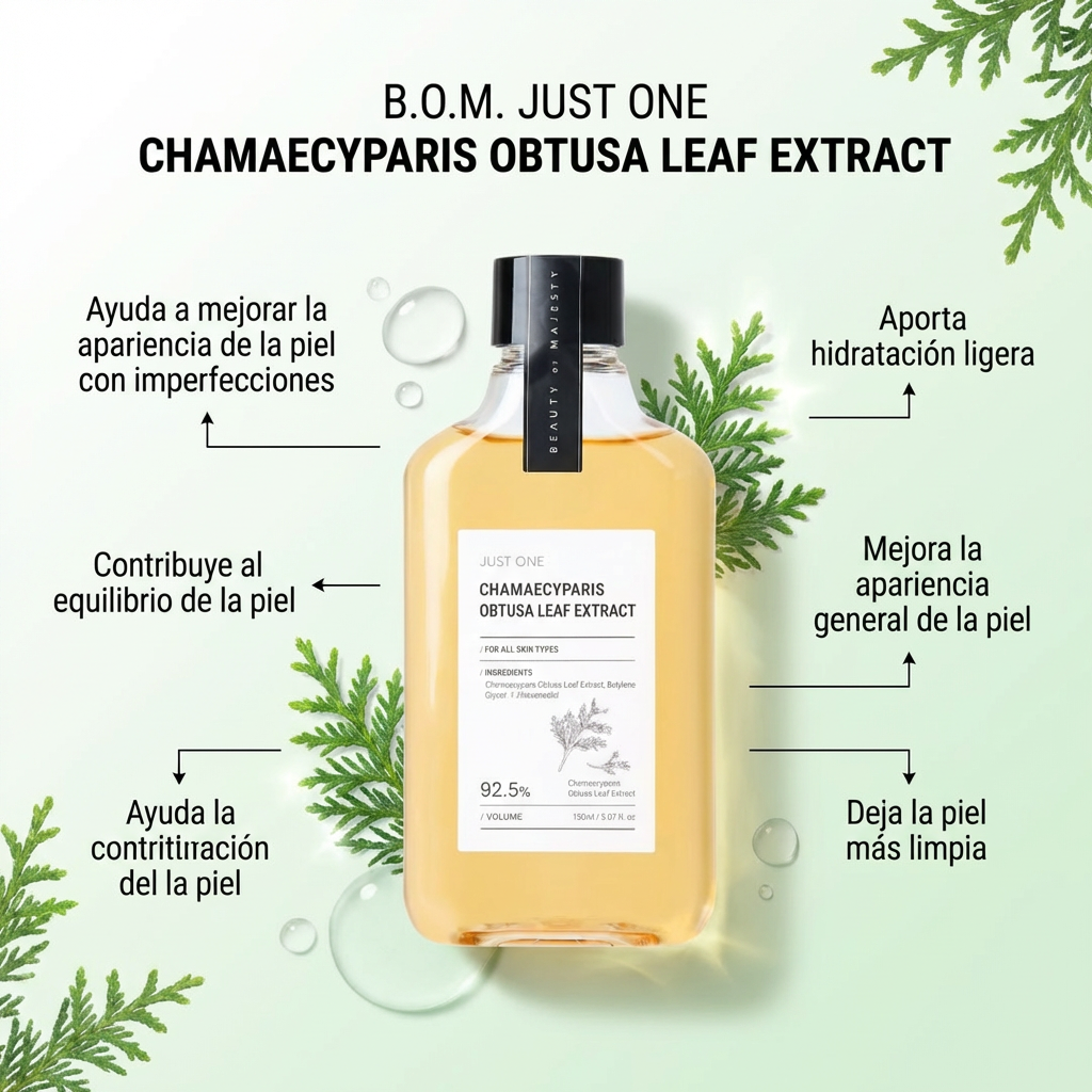 B.O.M. Just One Chamaecyparis Obtusa Leaf Extract (Tónico para ácne)