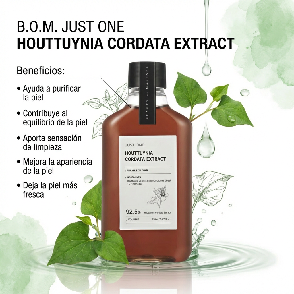 B.O.M. Just One Houttuynia Cordata Extract (Tónico purificante para rostro y cuero cabelludo)