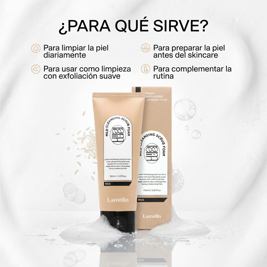 Lamelin Mild Cleansing Scrub Foam Rice