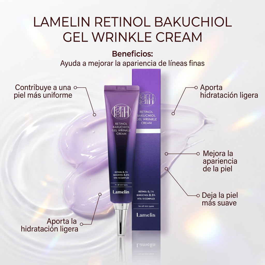 Lamelin Retinol Bakuchiol Gel Wrinkle Cream (Todo tipo de piel/ mejora el tono)