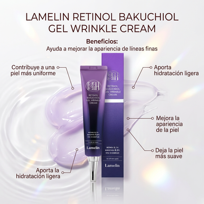 Lamelin Retinol Bakuchiol Gel Wrinkle Cream (Todo tipo de piel/ mejora el tono)