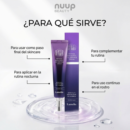 Lamelin Retinol Bakuchiol Gel Wrinkle Cream (Todo tipo de piel/ mejora el tono)