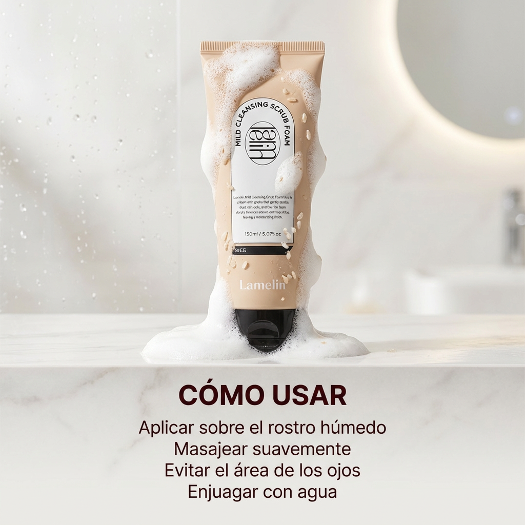 Lamelin Mild Cleansing Scrub Foam Rice