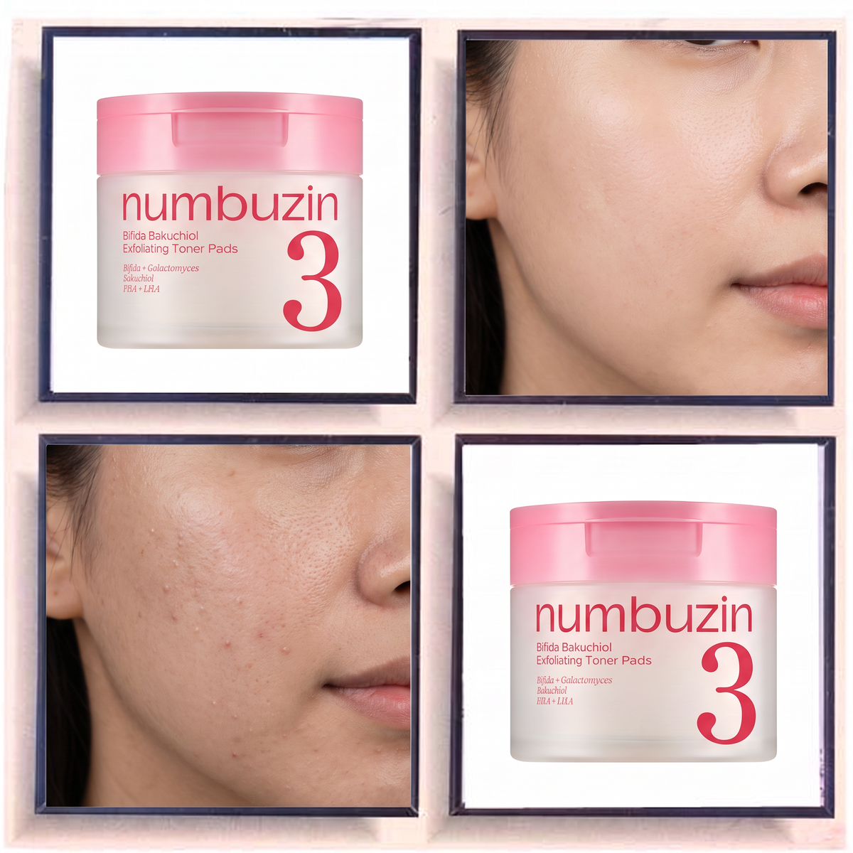Numbuzin No.3 Bifida Bakuchiol Exfoliating Toner Pads