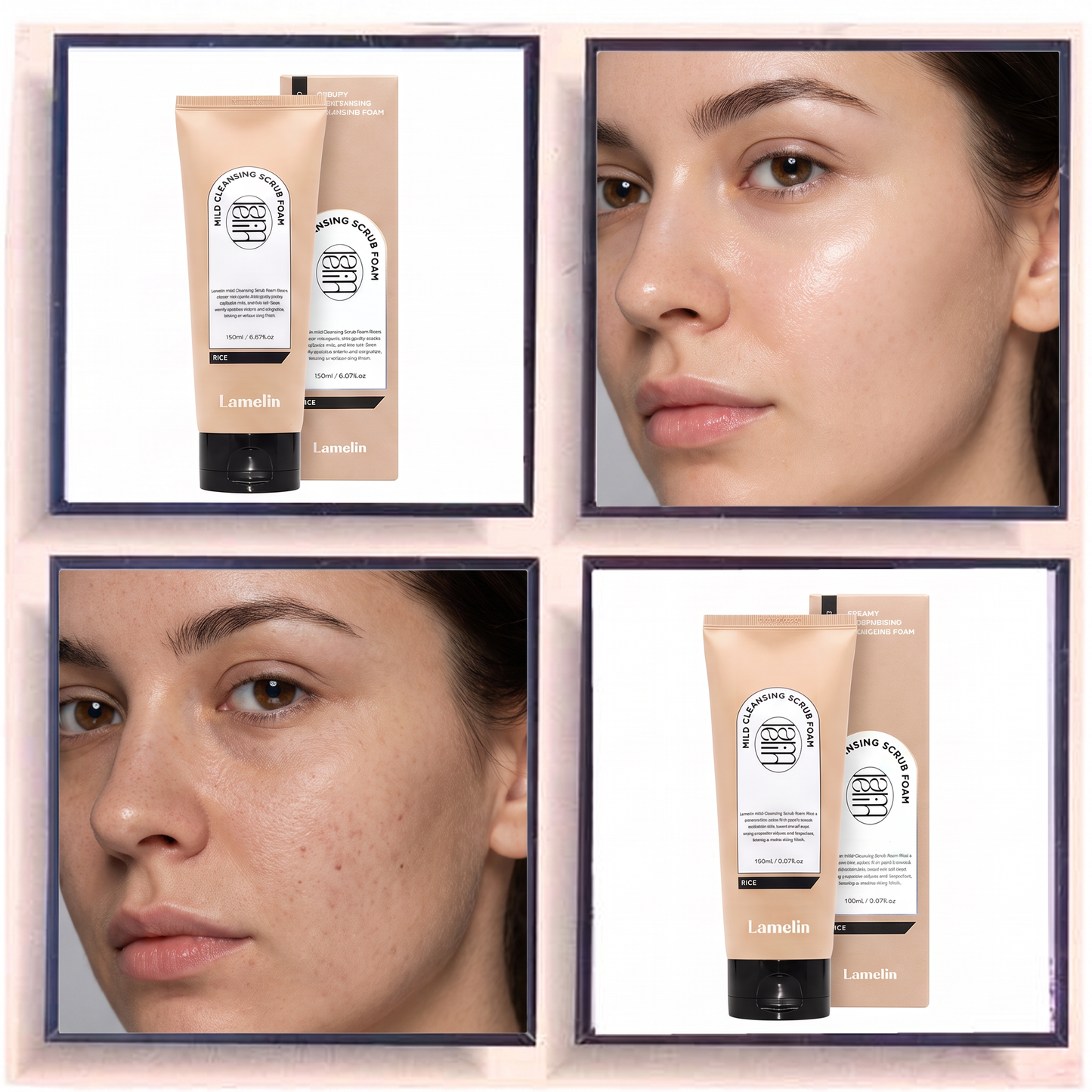 Lamelin Mild Cleansing Scrub Foam Rice