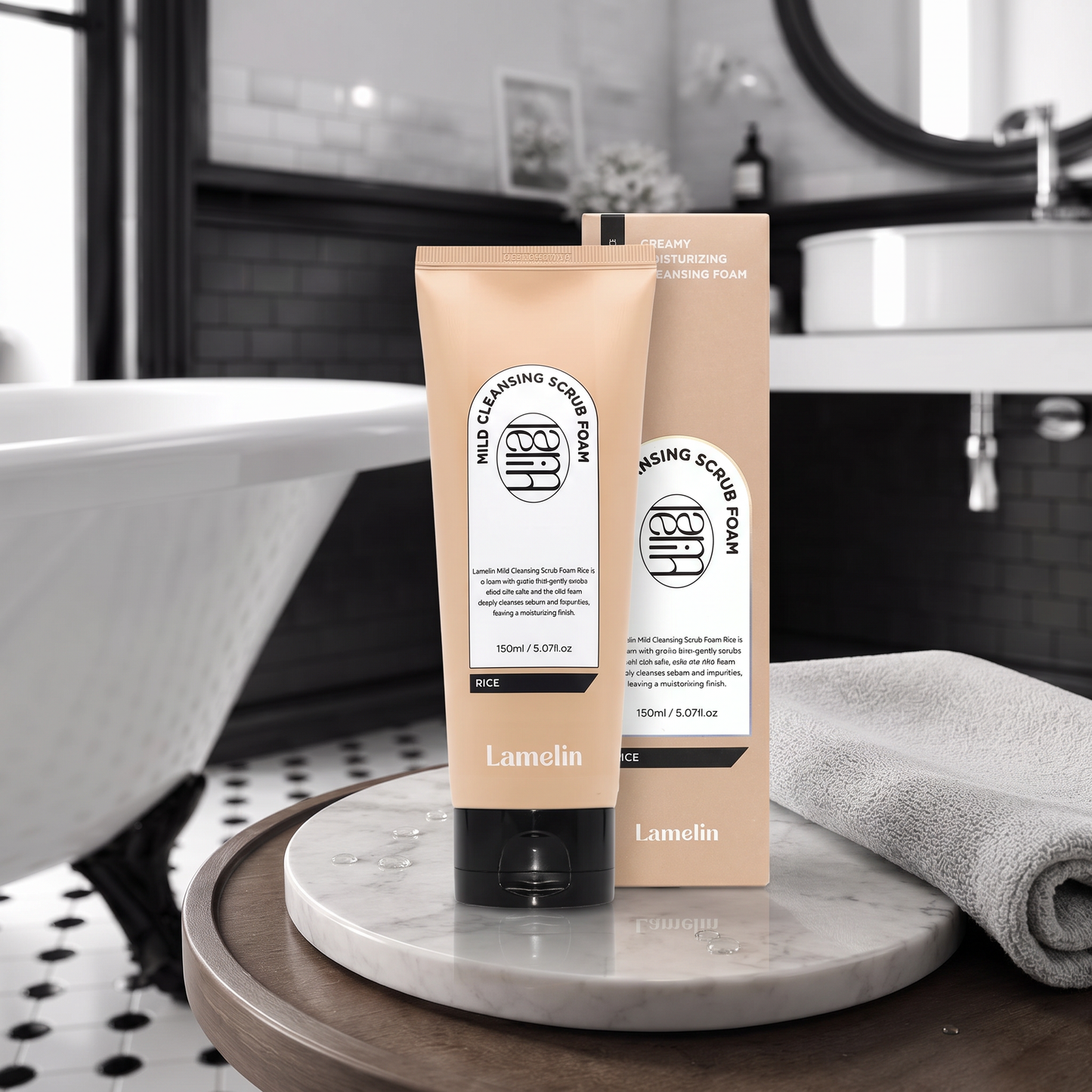 Lamelin Mild Cleansing Scrub Foam Rice