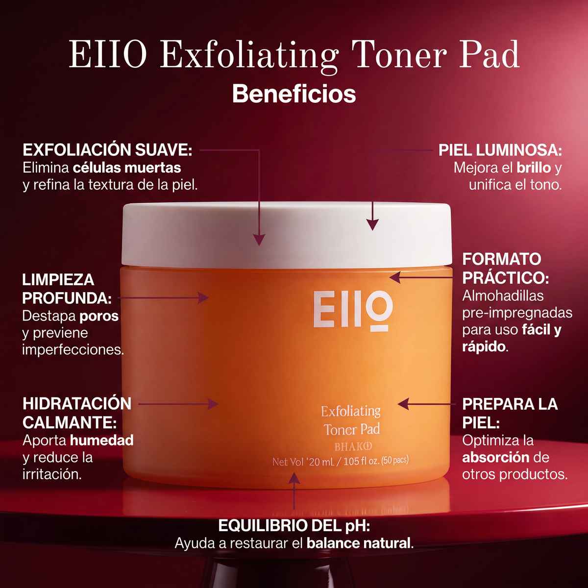 EiiO Exfoliating Toner Pad BHA 2%