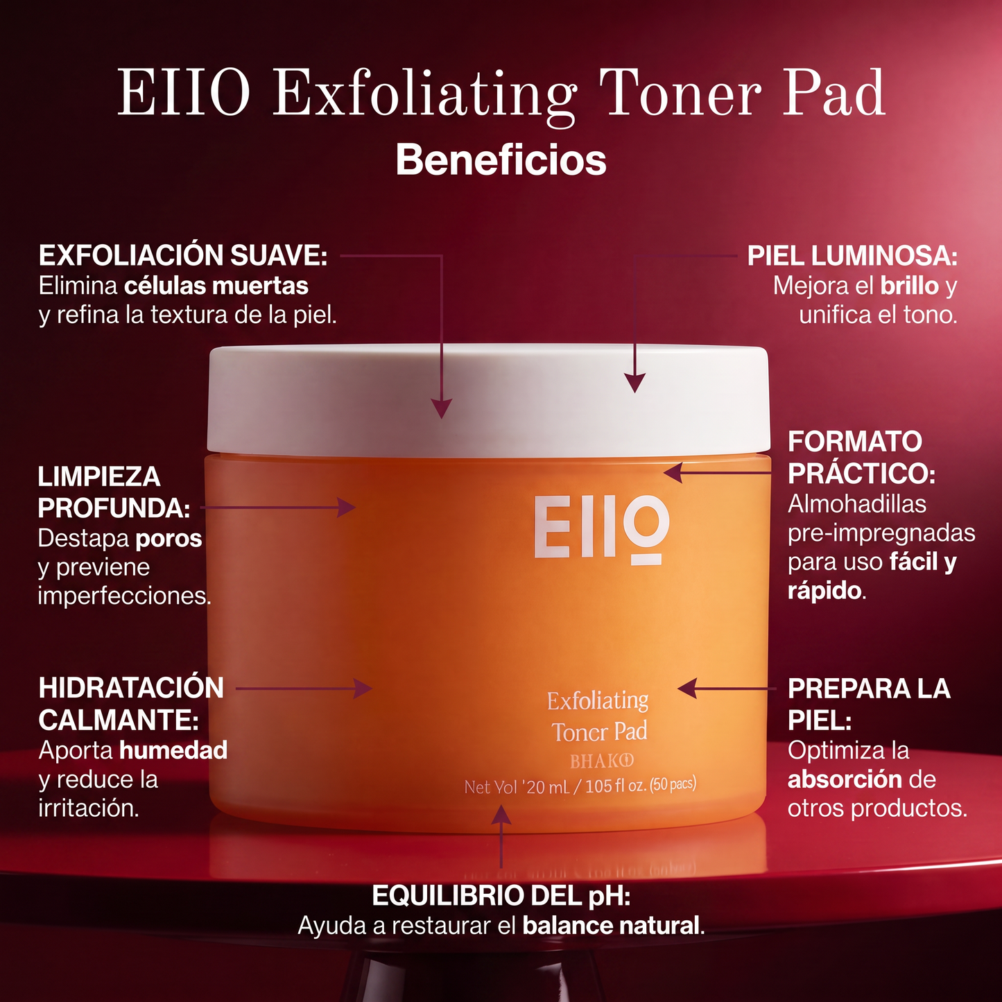 EiiO Exfoliating Toner Pad BHA 2%