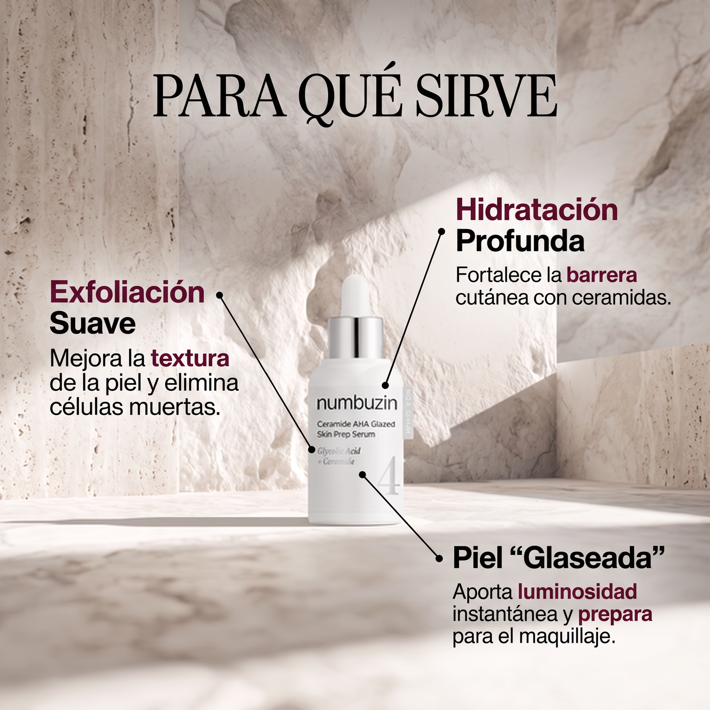Numbuzin No.4 Ceramide AHA Glazed Skin Prep Serum