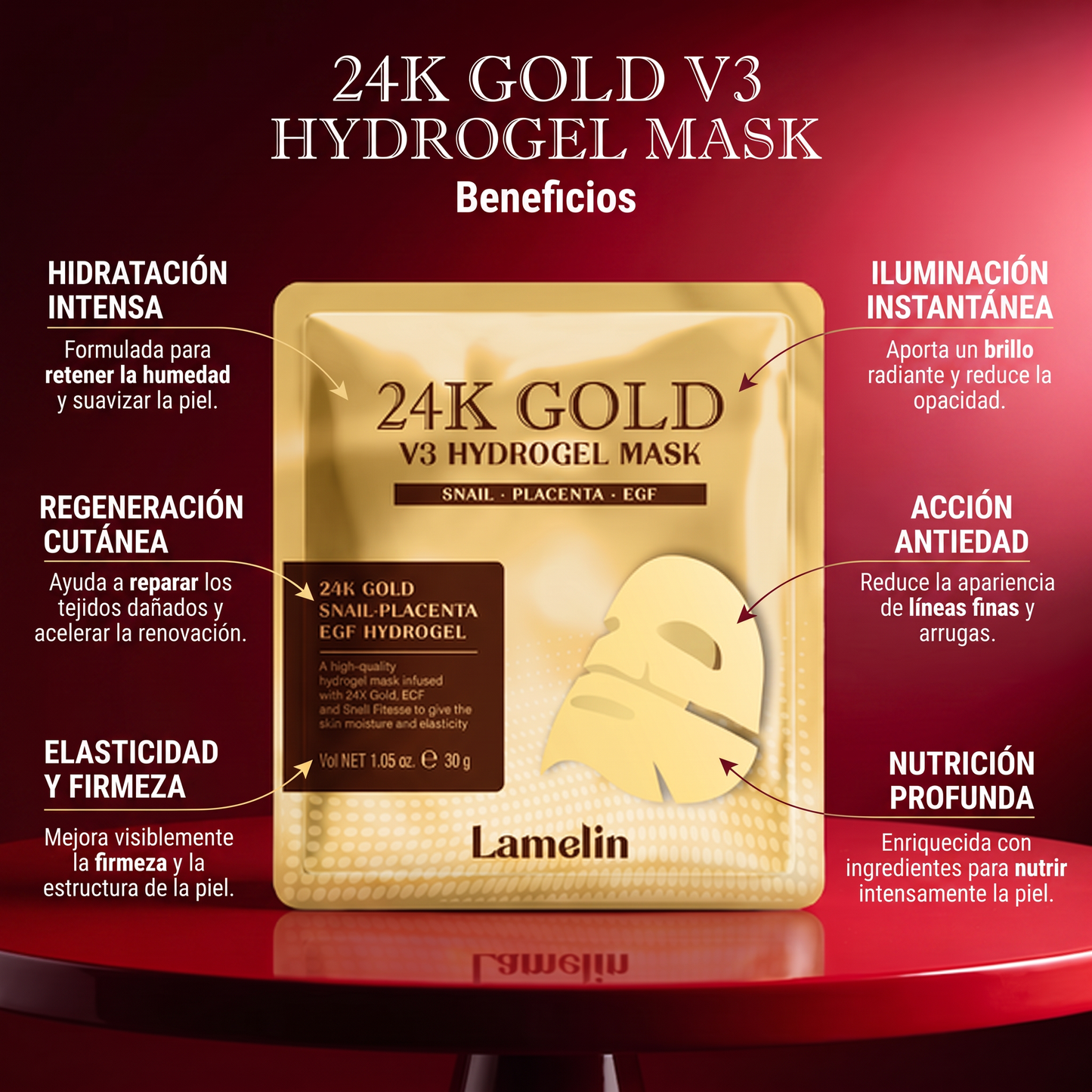 Lamelin 24k Gold V3 Hydrogel Mask (1EA)
