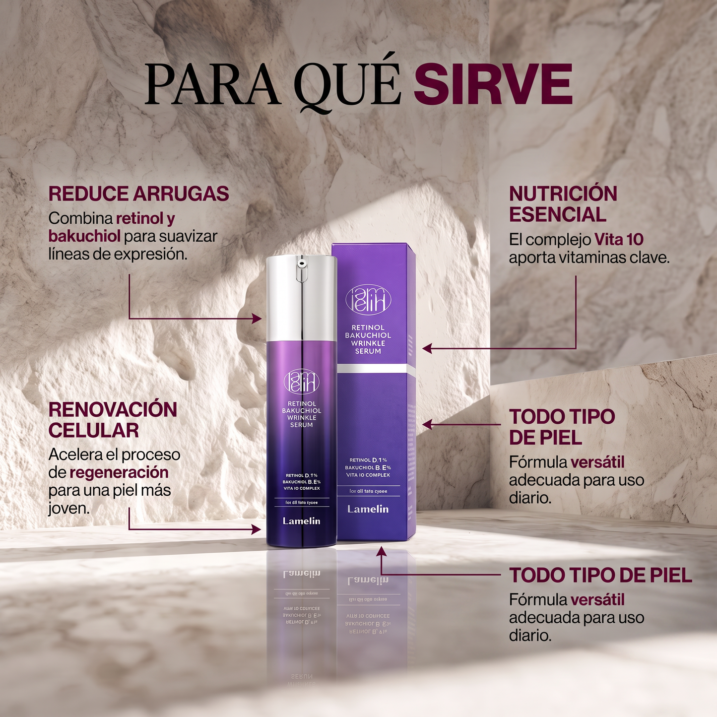 Lamelin Retinol Bakuchiol Wrinkle Serum