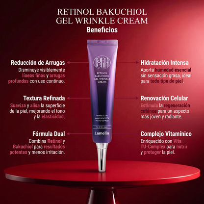 Lamelin Retinol Bakuchiol Gel Wrinkle Cream (Todo tipo de piel/ mejora el tono)