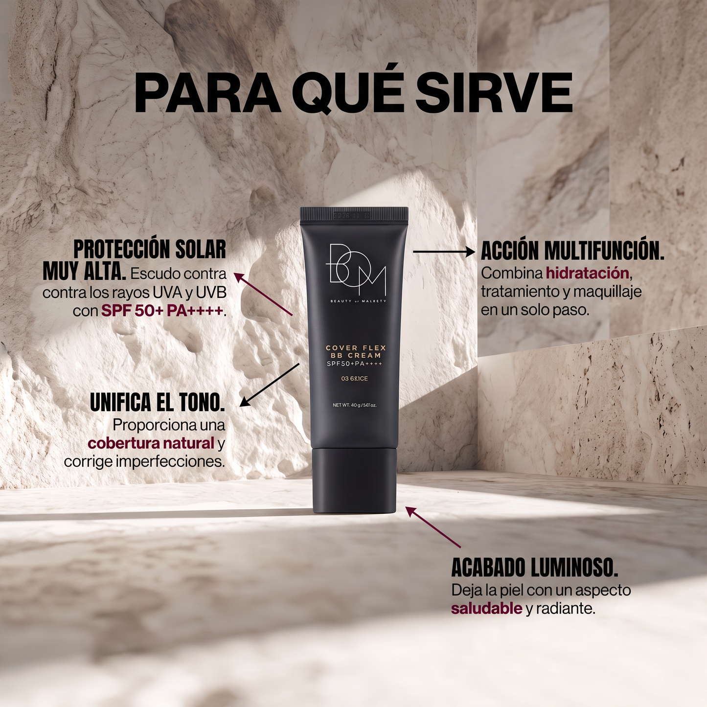 B.O.M. Cover Flex BB Cream SPF50+