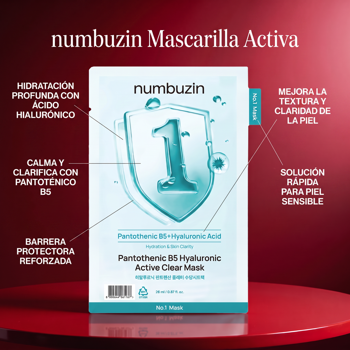 Numbuzin No.1 Pantothenic B5 Hyaluronic Active Clear Mask