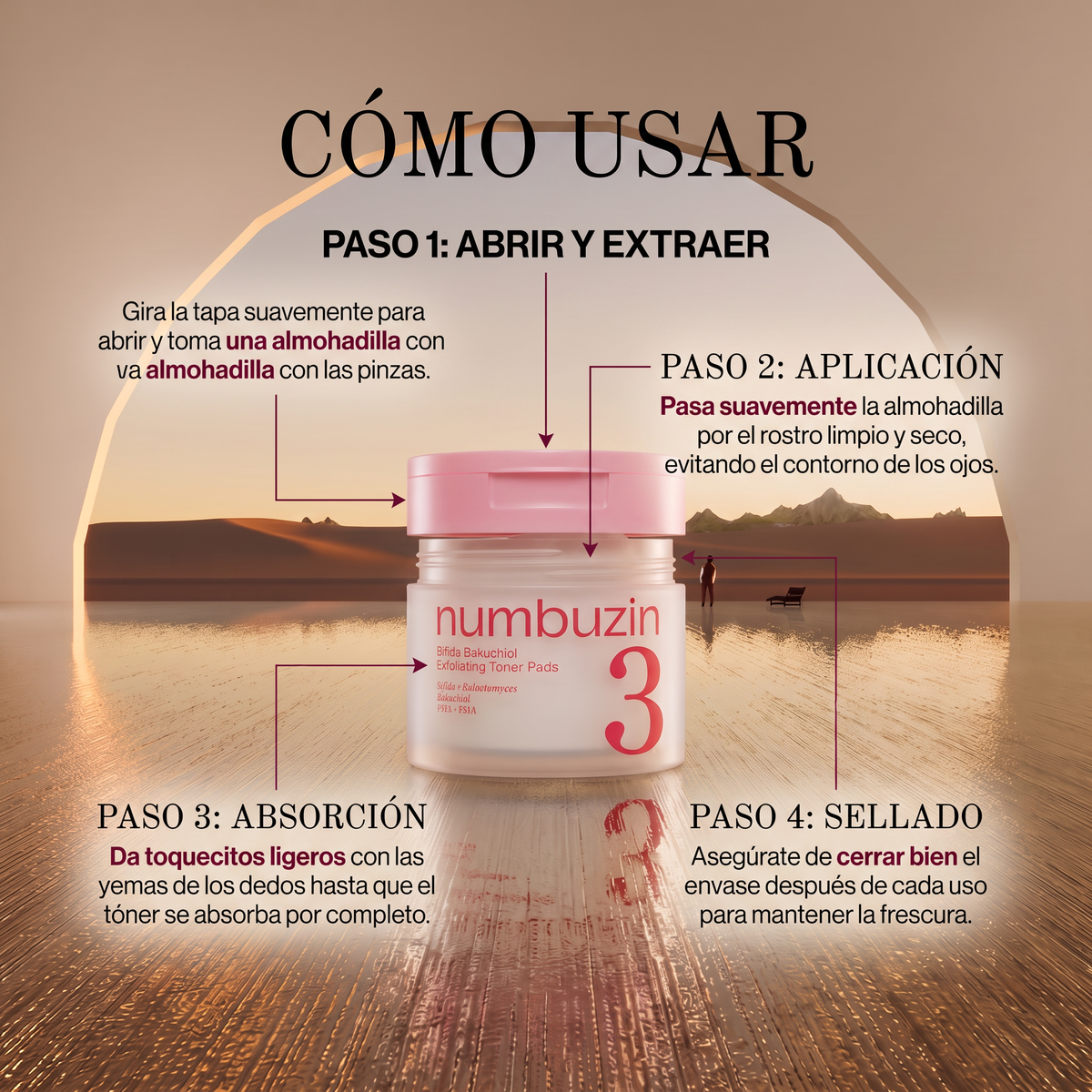 Numbuzin No.3 Bifida Bakuchiol Exfoliating Toner Pads