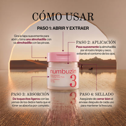Numbuzin No.3 Bifida Bakuchiol Exfoliating Toner Pads