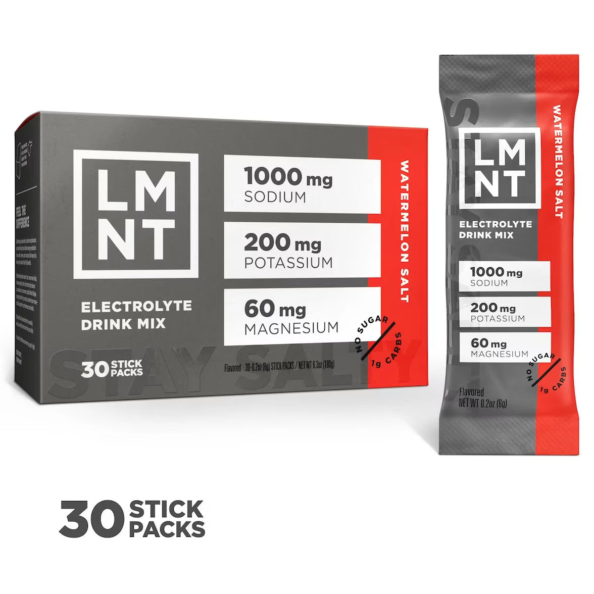 LMNT Zero-Sugar Electrolytes Watermelon Salt (30 sobres)